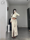 BASERANGE cotton and linen ribbed top FLGTO-RIB-SP24 undyed